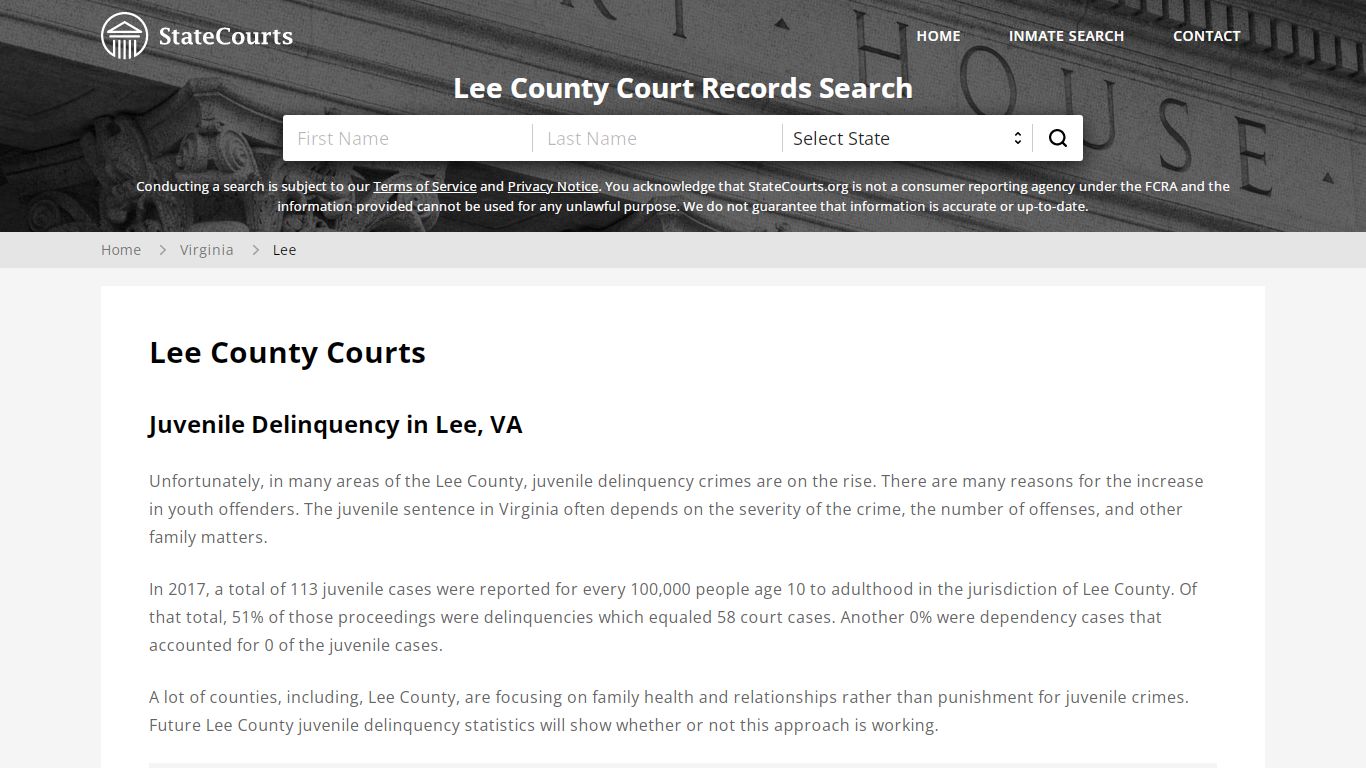 Lee County, VA Courts - Records & Cases - StateCourts